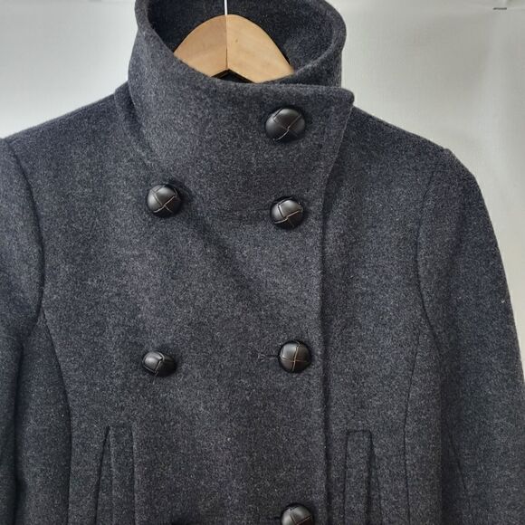 Aritzia Babaton Howell Virgin Wool Cashmere Blend Grey Double Breasted Coat - Picture 3 of 16